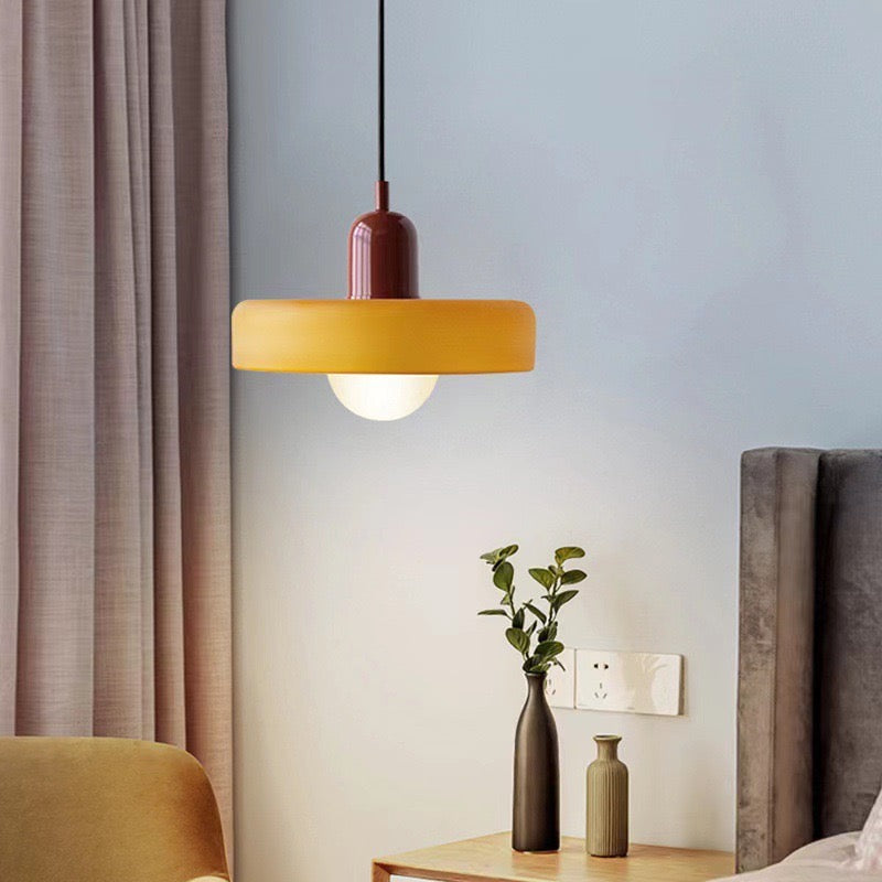 Morandi Glass Disc Orb Pendant Lamp