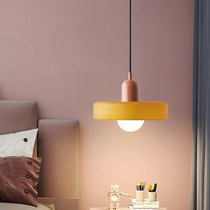 Morandi Glass Disc Orb Pendant Lamp