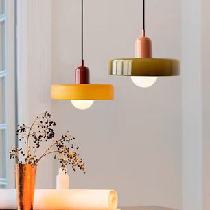 Morandi Glass Disc Orb Pendant Lamp