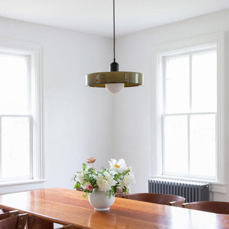 Morandi Glass Disc Orb Pendant Lamp