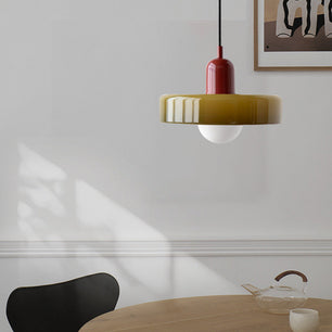 Morandi Glass Disc Orb Pendant Lamp