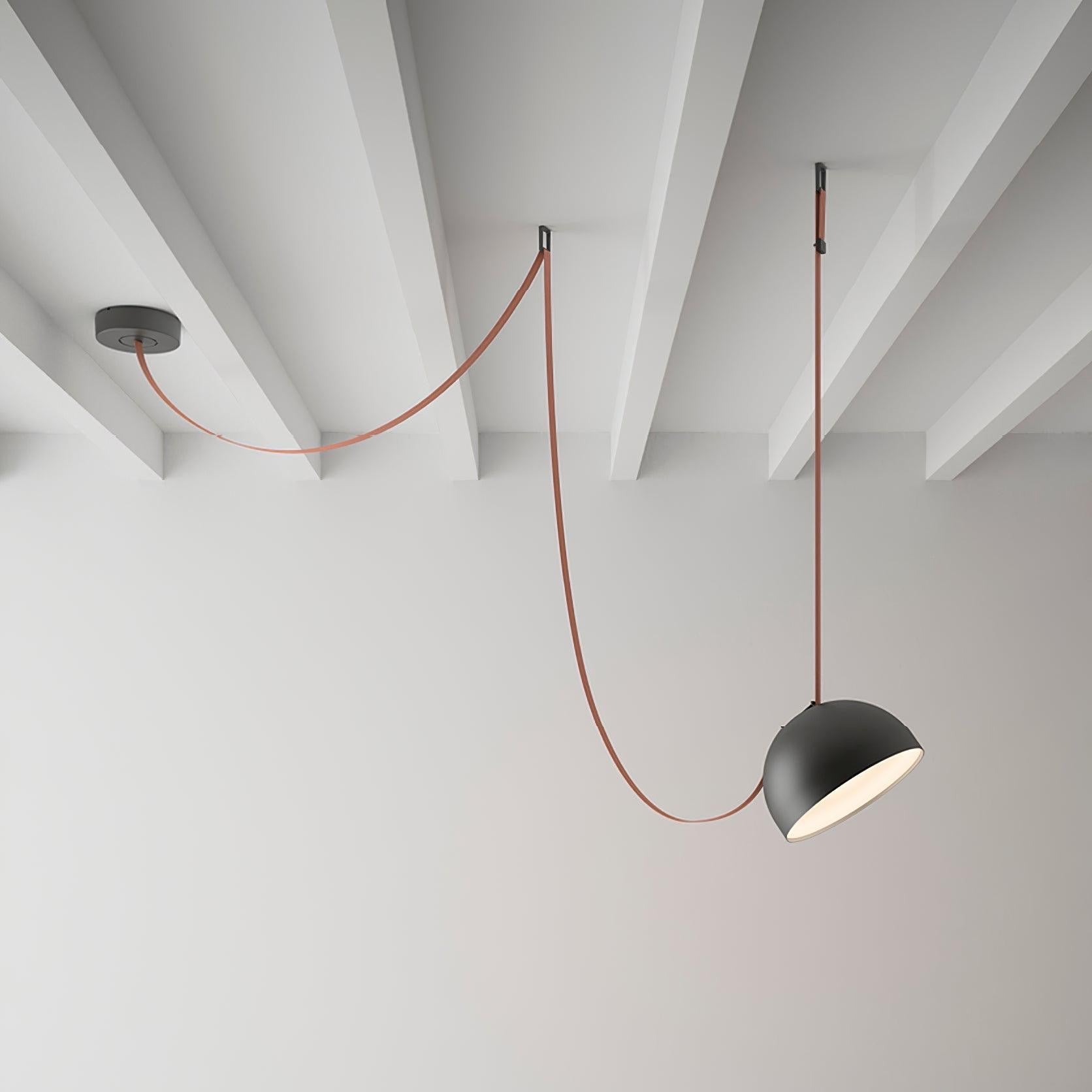 Light Rail Semispheres Leather Pendant Lamp