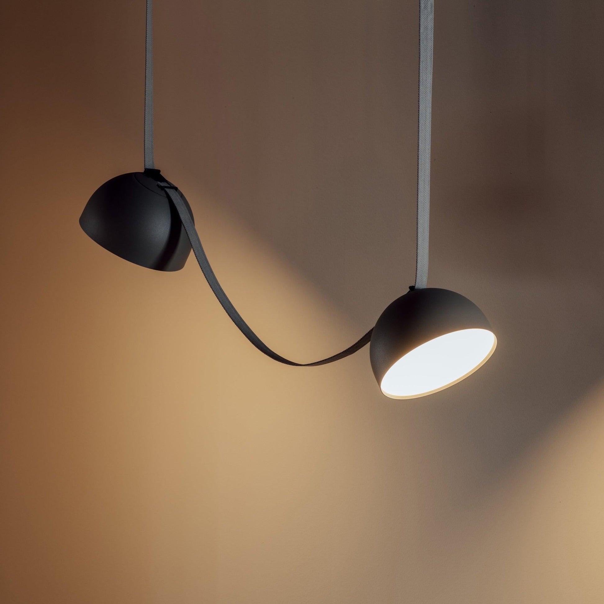 Light Rail Semispheres Leather Pendant Lamp