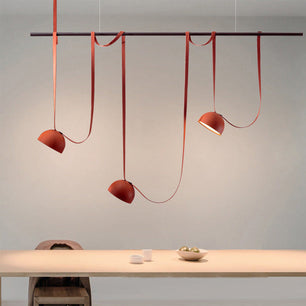 Light Rail Semispheres Leather Pendant Lamp